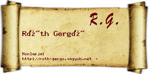 Róth Gergő névjegykártya